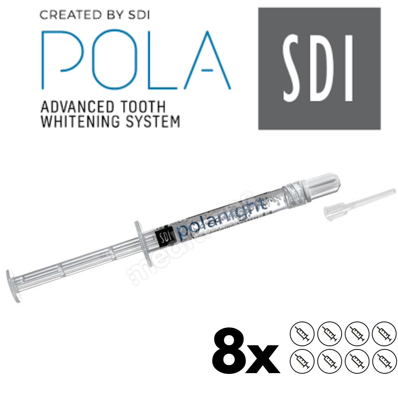 PolaNight 16% CP teeth whitening x8