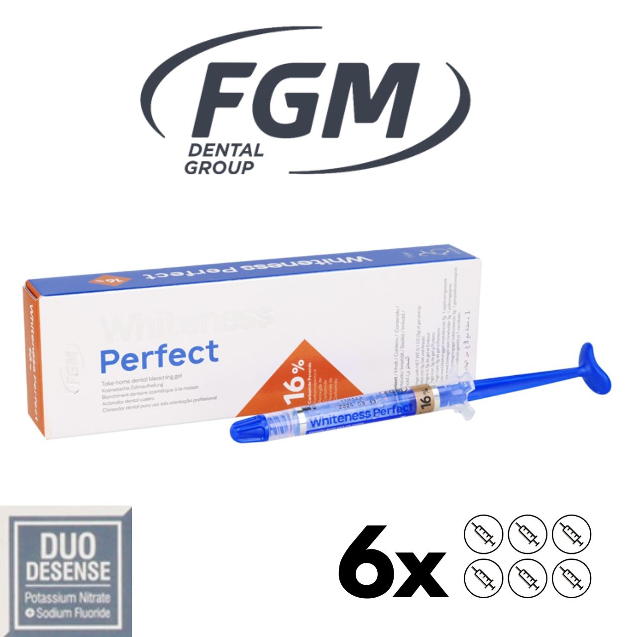 Whiteness Perfect 16% CP FGM whitening gel x6